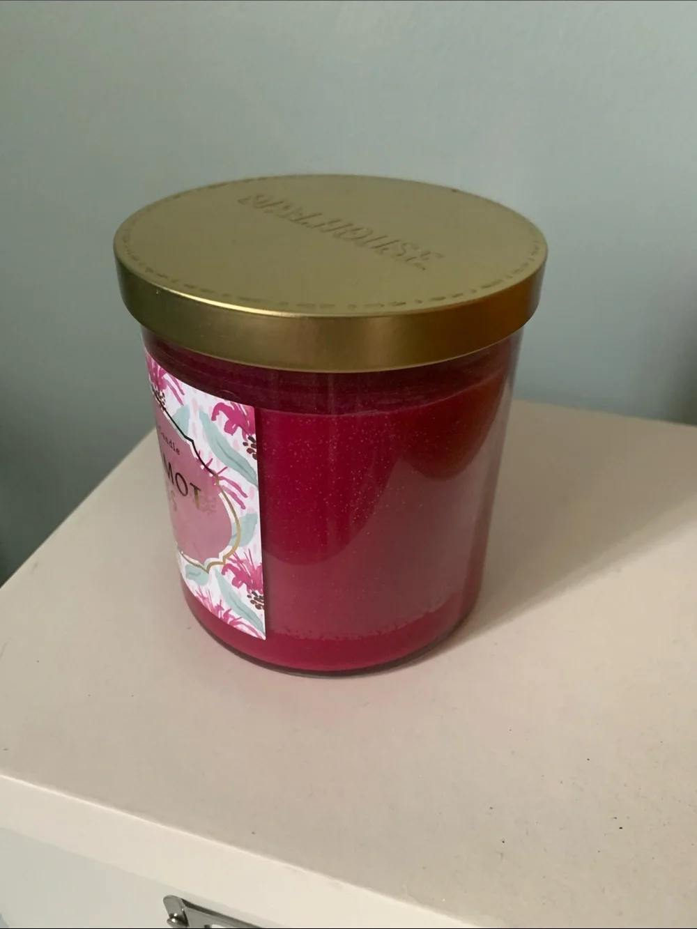 Opalhouse Bergamot Bliss Scented Candle - Pink with Gold Lid